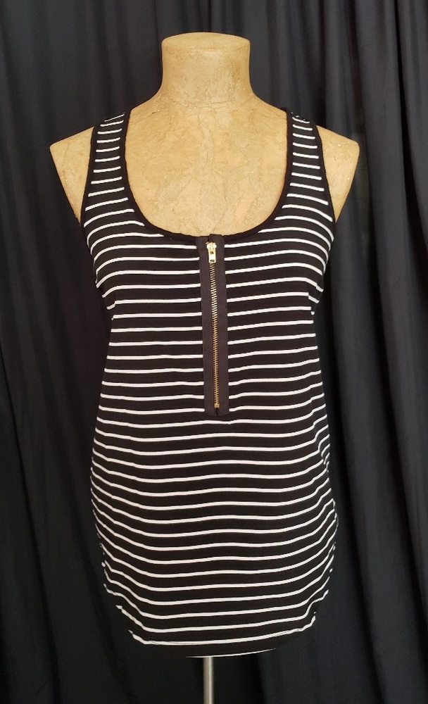 Love on a Hanger Racerback tank with faux zipper